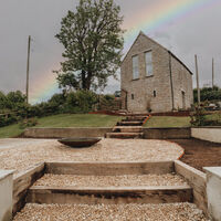 Completed sloping garden terraces and steps, Weare, Axbridge